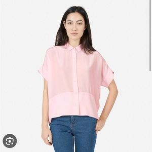 Everlane Silk Square Shirt - Pink (6)